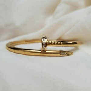 Nail Bracelet 18k Gold Plated Bangle